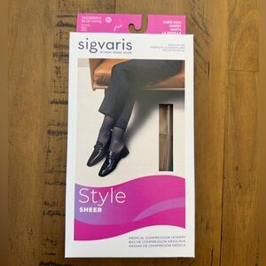 Sigvaris Sheer Knee-High Compression Hosiery - Black